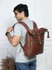 Ortiz Roll-Top Backpack- Vintage Classy Leather Bags