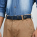 Braided Blue Canvas Belt Classy Leather Bags