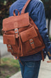 Piel Leather Large Buckle Flap Backpack