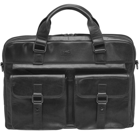 Mancini Buffalo Leather Briefcase with Dual Compartments for 15.6” Laptop Mancini