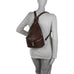 Piel Leather Three Zip Hobo Sling Bag