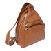 Piel Leather Three Zip Hobo Sling Bag