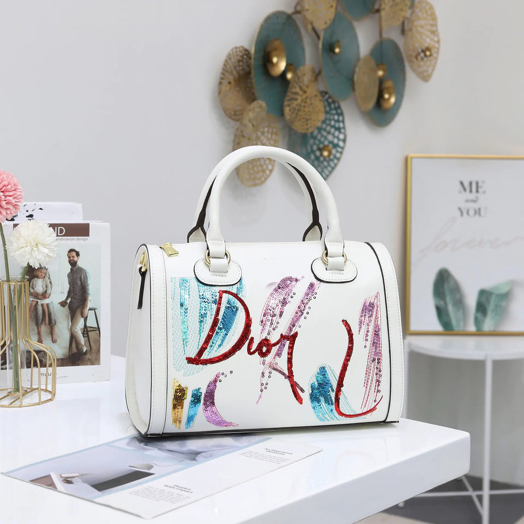Fashionable Portable Sequin Embroidered Messenger Bag Trendy Attic Store01