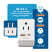 Australia, China Travel Adapter | Type I - USB-A & USB-C Ports + 2 USA Outlet (AP-16) Ceptics