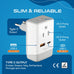 European Travel Adapter | Type C - USB-A & USB-C Ports + 2 USA Outlet (AP-9C) Ceptics