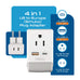 Europe (Schuko) Travel Adapter | Type E/F - USB-A & USB-C Ports + 2 USA Outlet (AP-9) Ceptics