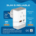 Europe (Schuko) Travel Adapter | Type E/F - USB-A & USB-C Ports + 2 USA Outlet (AP-9) Ceptics