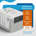 30W 6 in 1 Universal Travel Adapter - 2 USB-A + 3 USB-C - Max. 30W (6A) - White (UP-30KU-WH) Ceptics