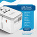 70W 6 in 1 International Travel Plug Adapter - 2 USB-C + 1 GaN 3.0 USB-C & 2 USB ports - Max. 60W (12A) - White (UP-70KU-WH) Ceptics