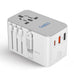 70W Universal Travel Adapter - 2 USB-C + 1 GaN 3.0 retractable cable, USB-C & 1 USB-C - (UP-70WC-WH) Ceptics