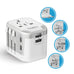 5 in 1 Universal Travel Adapter - 2 USB-A + USB-C - Max. 17W (3.4A) - White (UP-16KU-WH) Ceptics