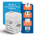45W 5 in 1 Universal Travel Adapter - 2 USB-A + 1 retractable USB-C cable (PD 45W), & 1 USB-C - Max. 45W (9A) - White (UP-45WC-WH) Ceptics