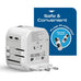 5 in 1 Universal Travel Adapter - 2 USB-A + USB-C - Max. 17W (3.4A) - White (UP-16KU-WH) Ceptics