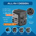 30W 6 in 1 Universal Travel Adapter - 2 USB-A + 3 USB-C - Max. 30W (6A) (UP-30KU-BL) Ceptics