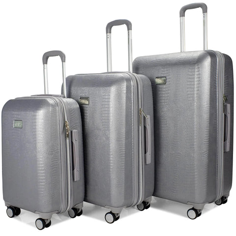 Snakeskin 3 Piece Expandable Classy Luggage Set Travellty