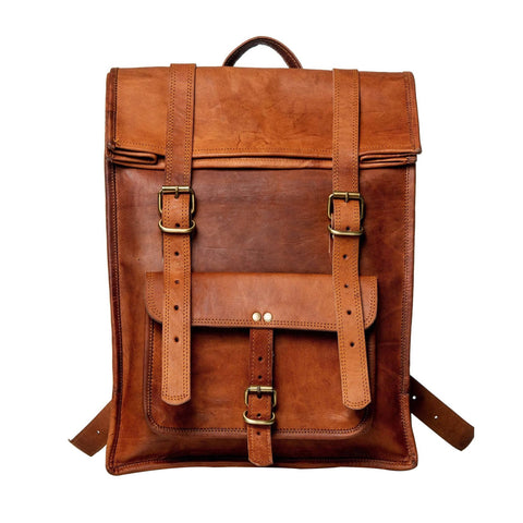 The Hoffman Roll Top Backpack Classy Leather Bags