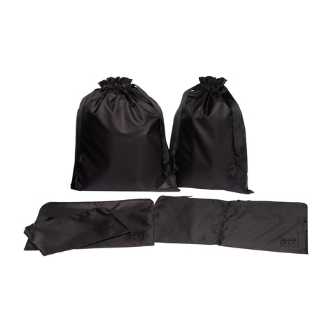 Packing Bags Set in Recycled Nylon, 5-pack, Black Bag-all