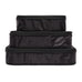 Re-cycled and Reinforced Nylon Compression Packing Cubes, 3-pack Black Bag-all