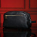 Black Leather Toiletry Bag Sole Premise