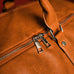 Brown Tumbled Leather Duffle Bag Sole Premise