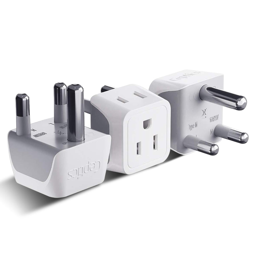 South Africa Travel Adapter - Type M - Ultra Compact (CT-10L, 3 Pack) Ceptics