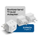 Switzerland Travel Adapter - Type J - Ultra Compact (CT-11A, 3 Pack) Ceptics
