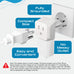 Brazil Travel Adapter - Type N - Ultra Compact (CT-11C, 3 Pack) Ceptics