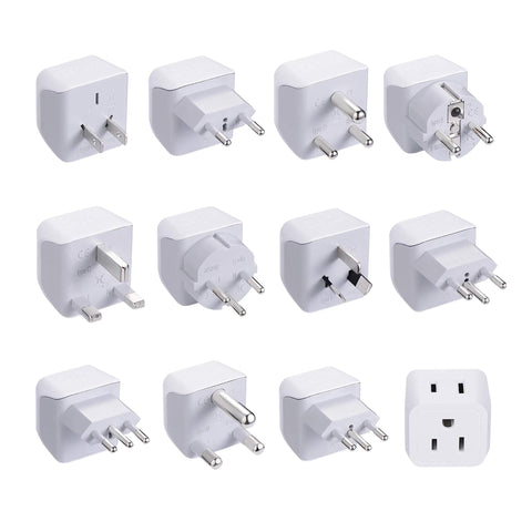International Travel Adapter Plug Set - 11 pcs 2 in 1 Compact (CT-11PK) Ceptics