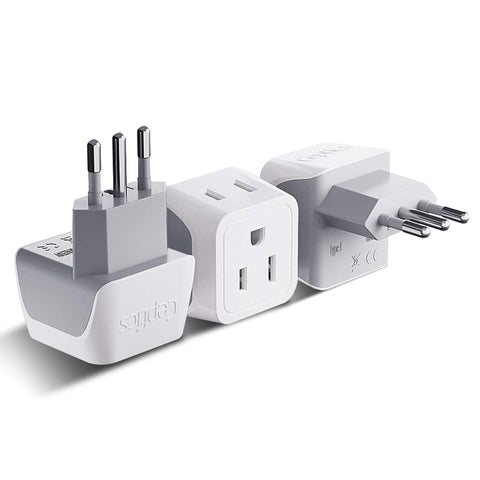 Italy Travel Adapter - Type L - Ultra Compact (CT-12A, 3 Pack) Ceptics