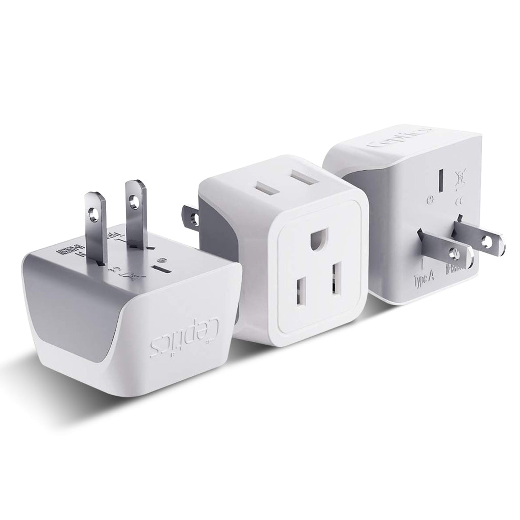 Japan, Philippines Travel Adapter - Type A - Ultra Compact (CT-6, 3 Pack) Ceptics