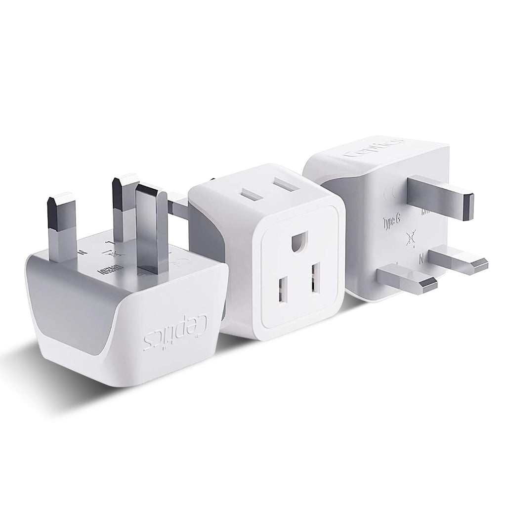 UK, England Travel Adapter - Type G - Ultra Compact (CT-7, 3 Pack) Ceptics