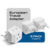 European Travel Adapter - Type C - Ultra Compact (CT-9C, 3 Pack) Ceptics
