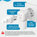 European Travel Adapter Set - Type C, E/F, G, L - 4pcs (CT-EU-4SET) Ceptics