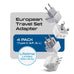 European Travel Adapter Set - Type C, E/F, G, L - 4pcs (CT-EU-4SET) Ceptics