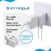 India Travel Adapter - Type D - Dual USB (CTU-10) Ceptics