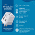 India Travel Adapter - Type D - Dual USB (CTU-10) Ceptics