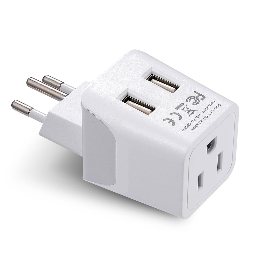 Switzerland Travel Adapter - Type J - Dual USB (CTU-11A) Ceptics