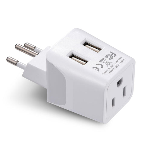 Switzerland Travel Adapter - Type J - Dual USB (CTU-11A) Ceptics