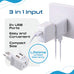 Brazil Travel Adapter - Type N - Dual USB (CTU-11C) Ceptics