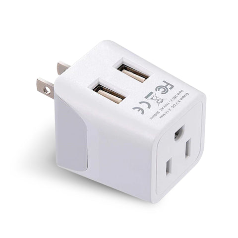 Japan, Philippines Travel Adapter - Type A - Dual USB (CTU-6) Ceptics