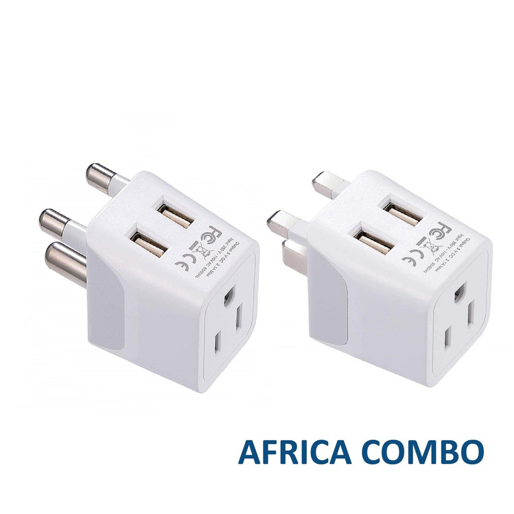 South Africa Adapter Plug Combo Type M, G | Dual USB - African Combo (CTU-7-10L) Ceptics