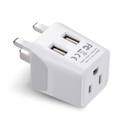 UK, England Travel Adapter - Type G - Dual USB (CTU-7) Ceptics