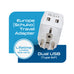 Europe (Schuko) Travel Adapter - Type E/F - Dual USB (CTU-9) Ceptics