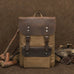Canvas And Leather Backpack Vintage Waxed Canvas Travel Backpack Waterproof Flap Cover Canvas Laptop Backpack Camera Backpack RockCow Leather Studio