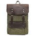 Canvas And Leather Backpack Vintage Waxed Canvas Travel Backpack Waterproof Flap Cover Canvas Laptop Backpack Camera Backpack RockCow Leather Studio