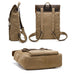 Canvas And Leather Backpack Vintage Waxed Canvas Travel Backpack Waterproof Flap Cover Canvas Laptop Backpack Camera Backpack RockCow Leather Studio