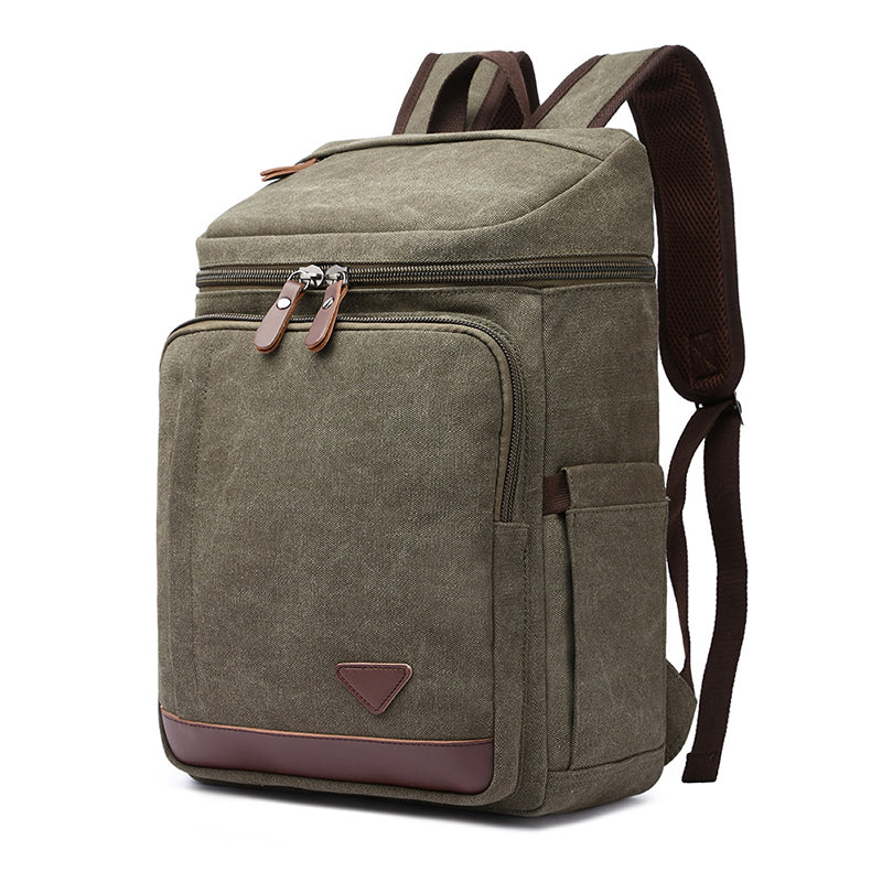 Canvas Backpack Casual Canvas Travel Backpack Men's School Backpack Handmade Hiking Backpacks RockCow Leather Studio