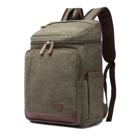 Canvas Backpack Casual Canvas Travel Backpack Men's School Backpack Handmade Hiking Backpacks RockCow Leather Studio