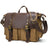 Canvas Messenger Bag Vintage Leather Canvas Briefcase Shoulder Crossbody Bag Laptop Bag Mens Satchel Gift for Him RockCow Leather Studio