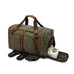 Canvas Travel Duffle Bag Full Grain Leather With Canvas Holdall Luggage Canvas Overnight Bag RockCow Leather Studio